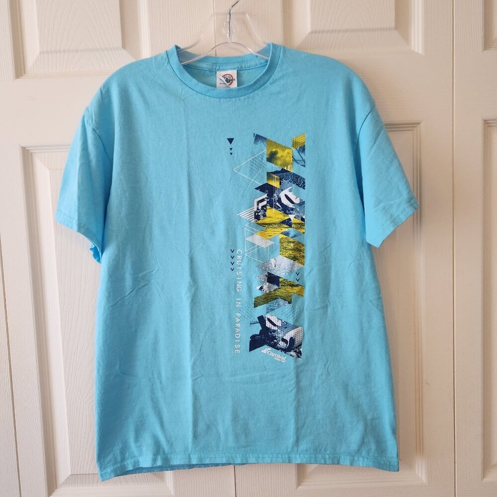 Carnival Cruise Line Delta Pro Weight Blue Graphic T-Shirt Adult Medium 100% Cot